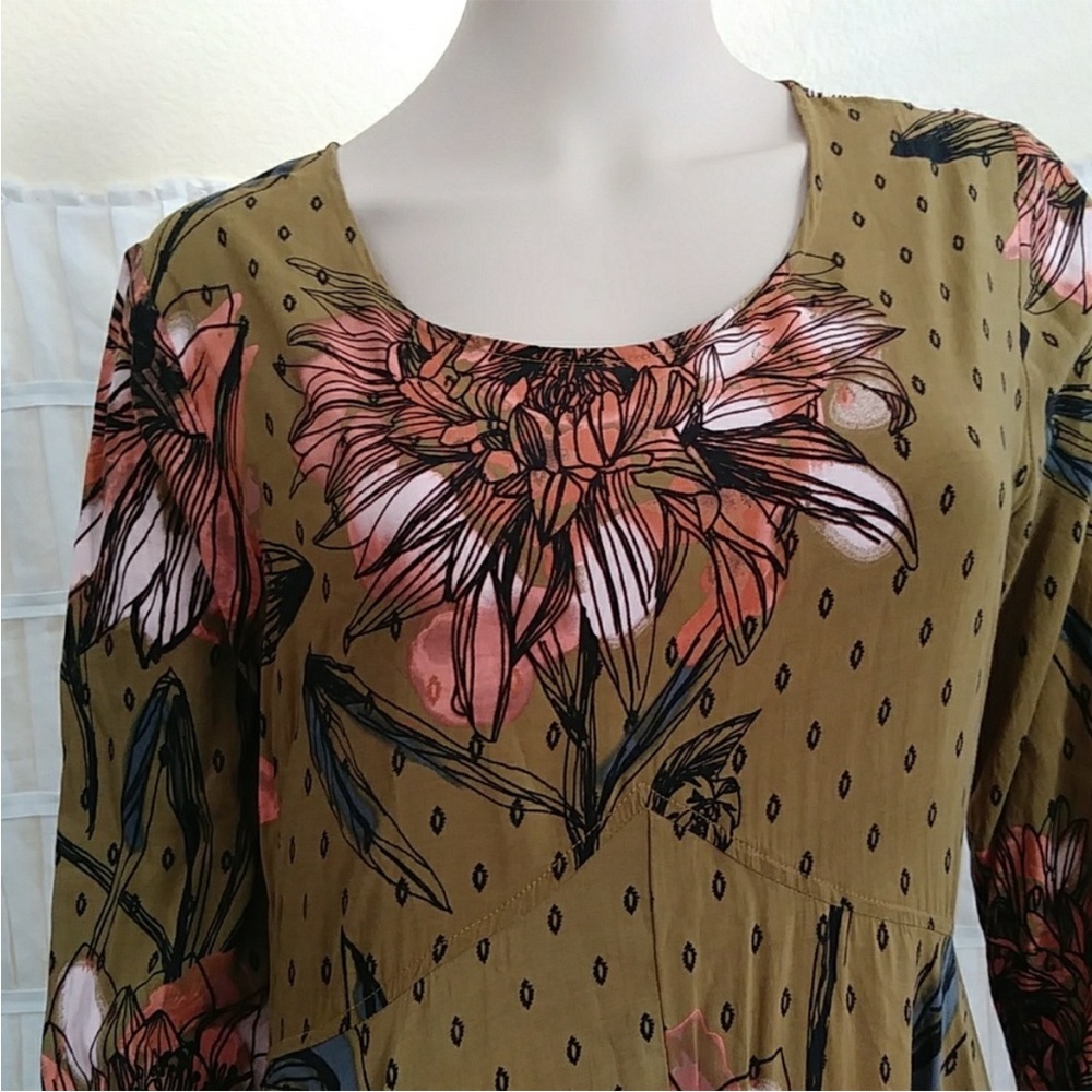 Free People Floral Boho Maxi Dress Size L - Picture 2 of 5